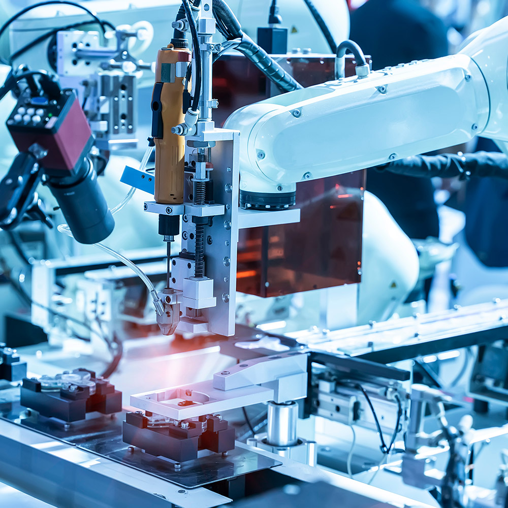 Close up of advanced manufacturing machine